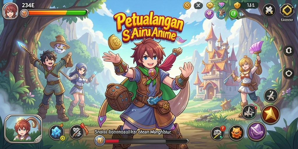 Gameplay seru dan karakter anime yang menggemaskan dalam 234E.