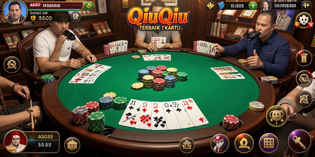 Screenshot gameplay ASG55 menampilkan aksi seru permainan QiuQiu.