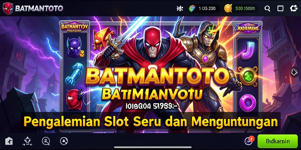 Tampilan menarik dari gameplay Slot BATMANTOTO dengan simbol dan fitur bonus.