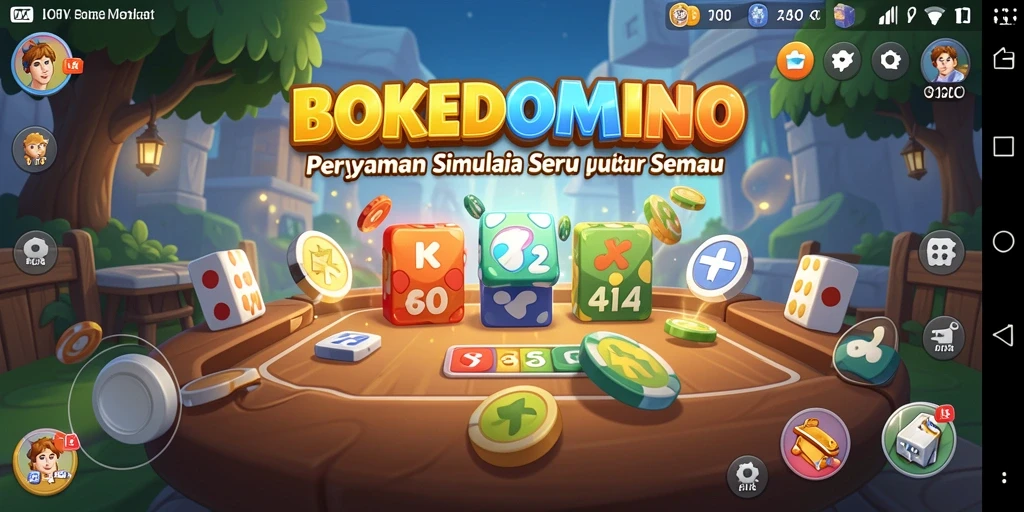Screenshot gameplay BOKEDOMINO yang menunjukkan aksi seru dalam simulasi.