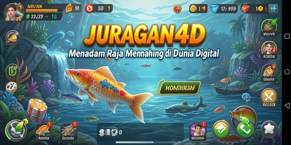 Tampilan permainan memancing yang seru dan realistis dari JURAGAN4D.