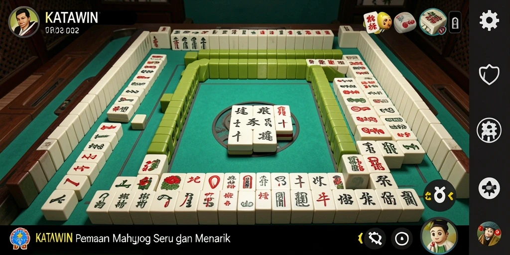 Tampilan gameplay KATAWIN dengan meja Mahjong yang menarik.