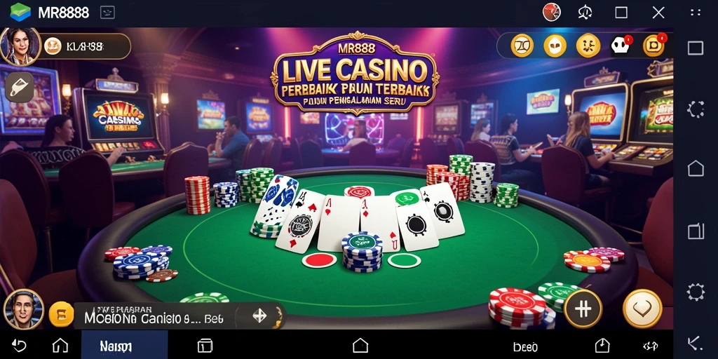 Screenshot gameplay MR888 memperlihatkan suasana kasino Live Casino yang nyata.