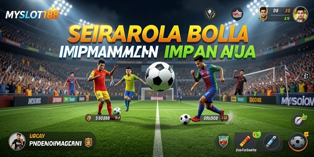 Tampilan gameplay sepak bola yang mendebarkan di MYSLOT188.
