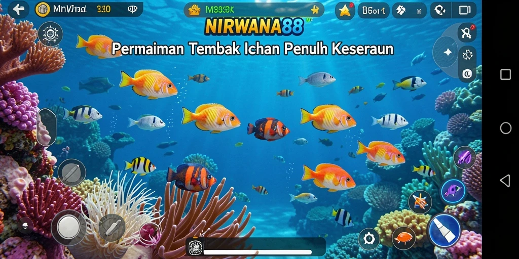 Screenshot NIRWANA88 menunjukkan aksi menembak ikan yang seru.