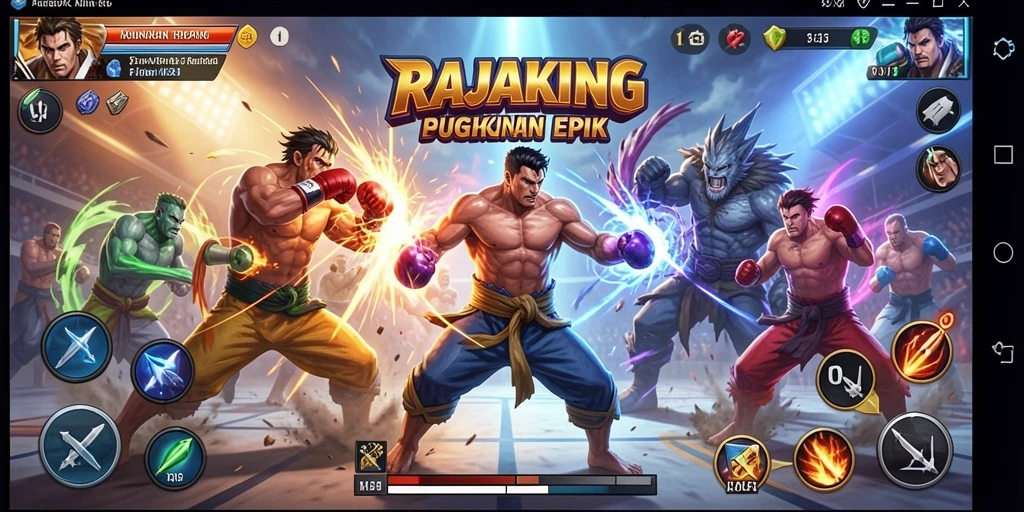 Screenshot gameplay RAJAKING yang menunjukkan aksi pertarungan yang intens.