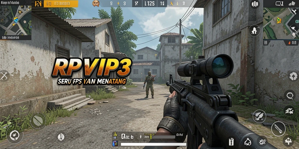 Tangkapan layar menampilkan aksi seru dalam gameplay FPS RPVIP3.