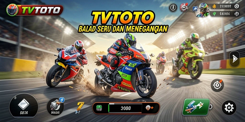 Tampilan seru gameplay balap motor TVTOTO.